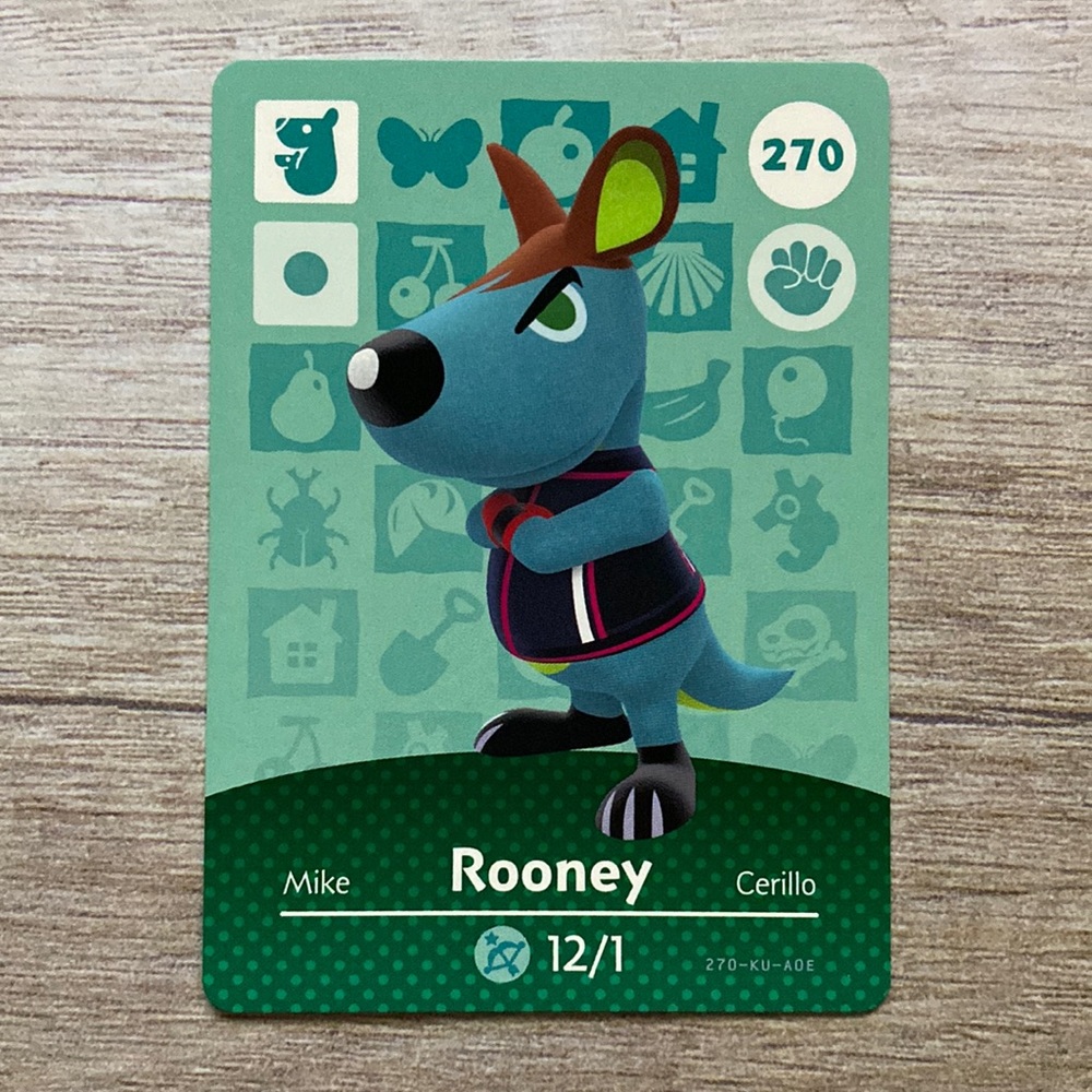 Genuine Animal Crossing Amiibo Card Rooney